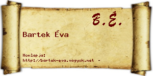 Bartek Éva névjegykártya